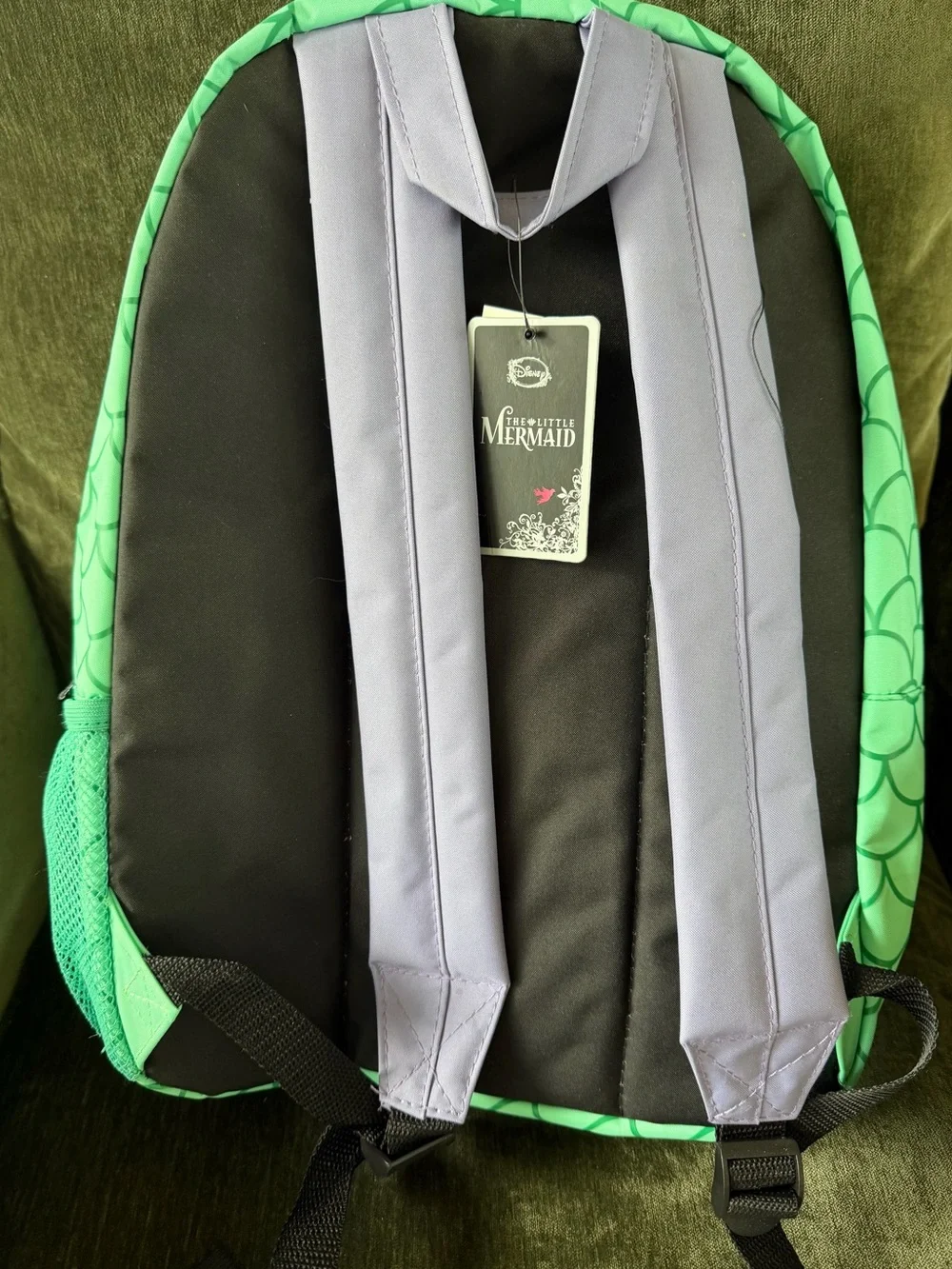 Loungefly Green Mermaid Shell Kids Backpack with Purple Shell